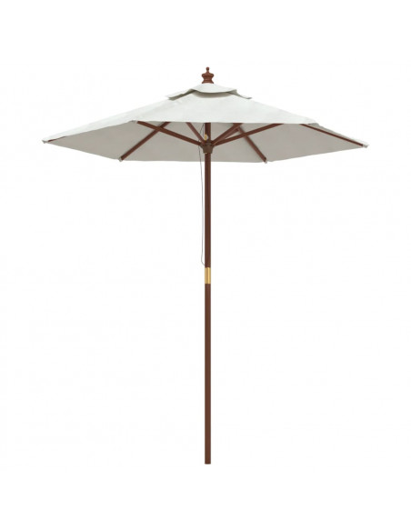 Ombrellone da Giardino con Palo in Legno Sabbia 196x231 cm