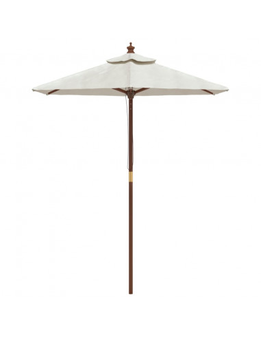 Ombrellone da Giardino con Palo in Legno Sabbia 196x231 cm