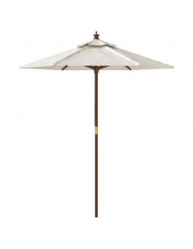 Ombrellone da Giardino con Palo in Legno Sabbia 196x231 cm