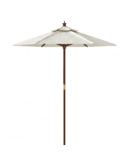 Ombrellone da Giardino con Palo in Legno Sabbia 196x231 cm
