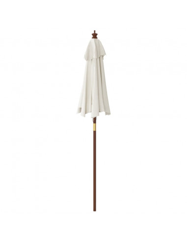 Ombrellone da Giardino con Palo in Legno Sabbia 196x231 cm