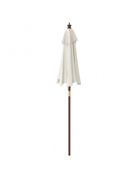 Ombrellone da Giardino con Palo in Legno Sabbia 196x231 cm