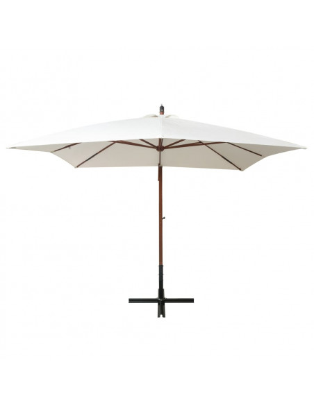 Ombrellone Pensile 300x300 cm con Palo in Legno Bianco