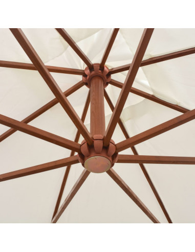 Ombrellone Pensile 300x300 cm con Palo in Legno Bianco