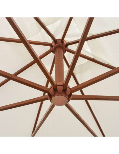 Ombrellone Pensile 300x300 cm con Palo in Legno Bianco