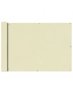 Paravento da Balcone in Tessuto Oxford 75x400 cm Crema 2