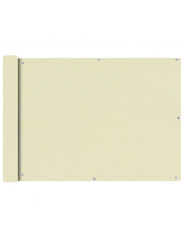Paravento da Balcone in Tessuto Oxford 75x400 cm Crema