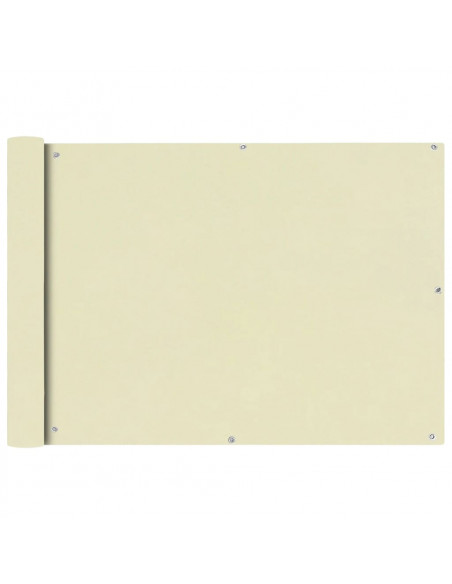 Paravento da Balcone in Tessuto Oxford 75x400 cm Crema