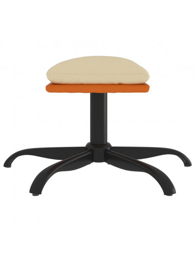 Poggiapiedi Crema 60x60x36 cm in Tessuto e Similpelle