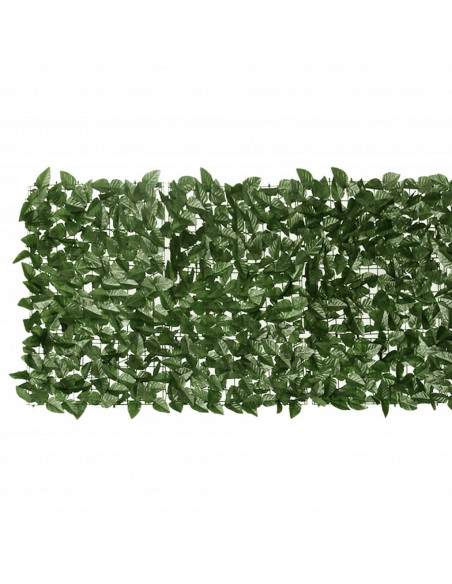 Paravento da Balcone con Foglie Verde Scuro 300x75 cm