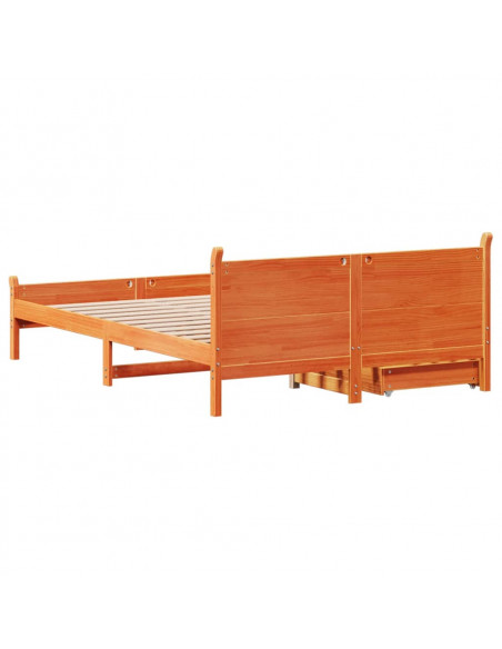 Letto senza Materasso Marrone Cera 160x200 cm in Legno di Pino