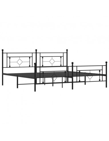 Giroletto con Testiera e Pediera Metallo Nero 193x203 cm