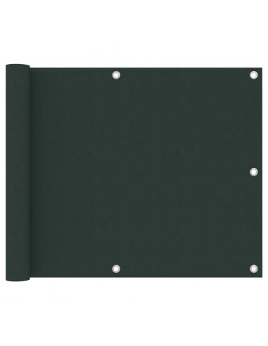 Paravento da Balcone Verde Scuro 75x600 cm Tessuto Oxford