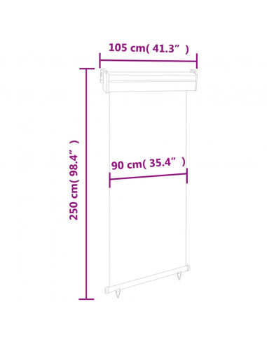 Tendalino Laterale per Balcone 105x250 cm Nero