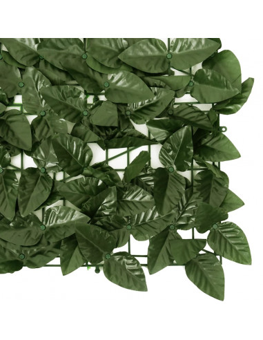 Paravento da Balcone con Foglie Verde Scuro 200x100 cm