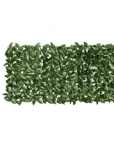 Paravento da Balcone con Foglie Verde Scuro 200x75 cm