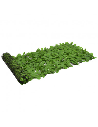 Paravento da Balcone con Foglie Verdi 200x75 cm