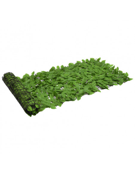Paravento da Balcone con Foglie Verdi 200x75 cm