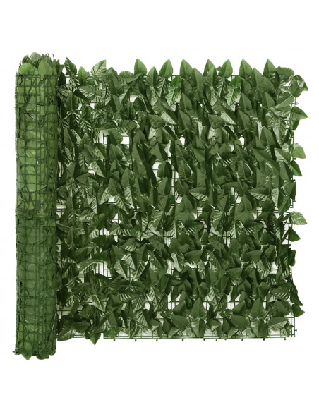 Paravento da Balcone con Foglie Verde Scuro 200x75 cm
