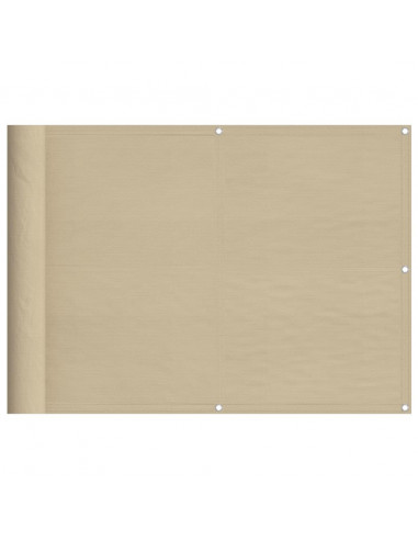 Paravento da Balcone Beige 75x800 cm 100% Poliestere Oxford