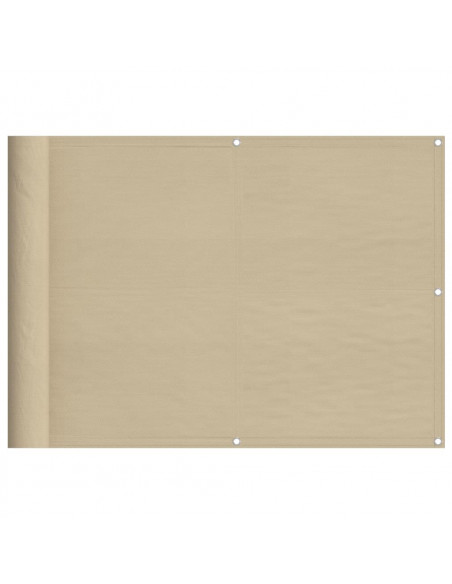 Paravento da Balcone Beige 75x800 cm 100% Poliestere Oxford