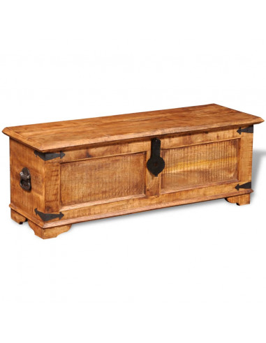 Cassapanca di Stoccaggio in Legno Ruvido di Mango