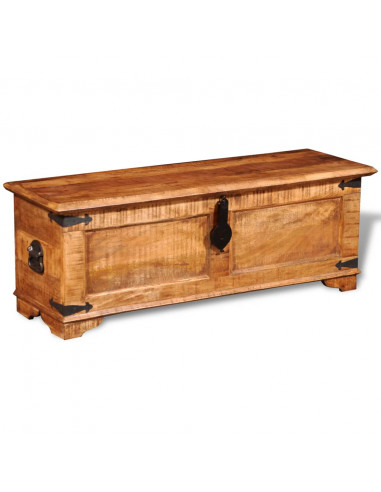 Cassapanca di Stoccaggio in Legno Ruvido di Mango