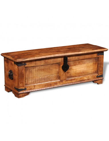 Cassapanca di Stoccaggio in Legno Ruvido di Mango