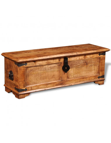 Cassapanca di Stoccaggio in Legno Ruvido di Mango