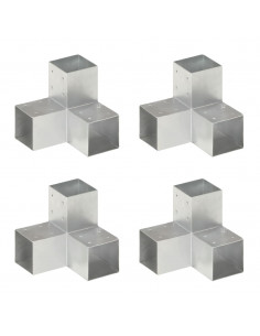 Connettori per Pali a Forma di Y 4 pz Metallo Zincato 91x91 mm 2