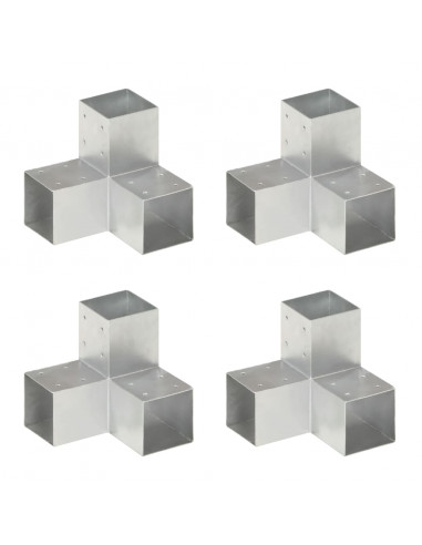 Connettori per Pali a Forma di Y 4 pz Metallo Zincato 91x91 mm