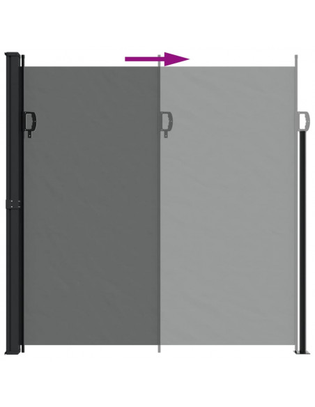 Tenda da Sole Laterale Retrattile Nera 220x600 cm