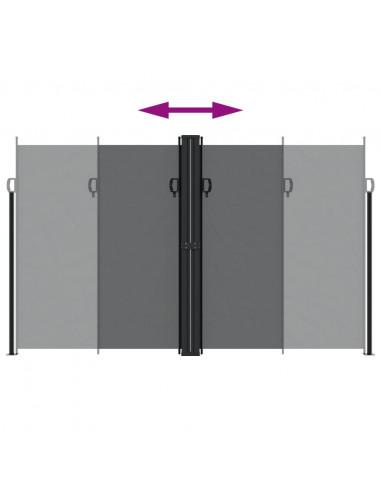 Tenda da Sole Laterale Retrattile Nera 200x600 cm