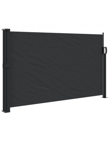 Tenda da Sole Laterale Retrattile Nera 120x500 cm