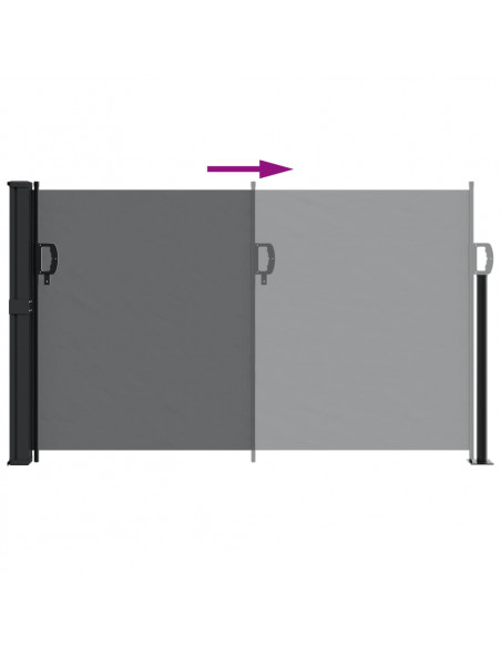 Tenda da Sole Laterale Retrattile Nera 120x500 cm