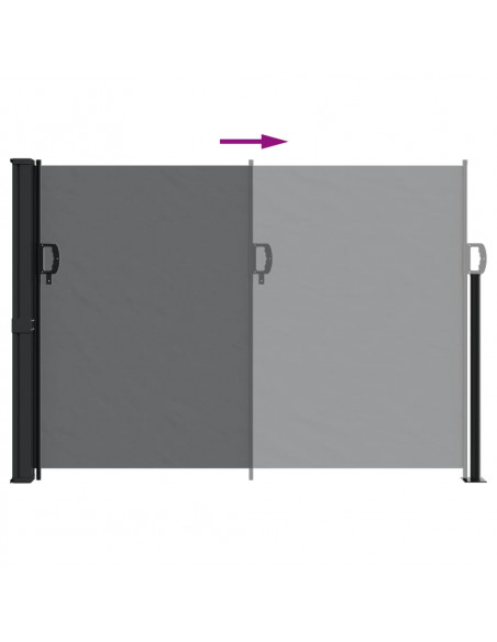 Tenda da Sole Laterale Retrattile Nera 140x500 cm