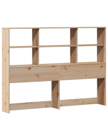 Letto Libreria senza Materasso 140x200 cm in Legno di Pino