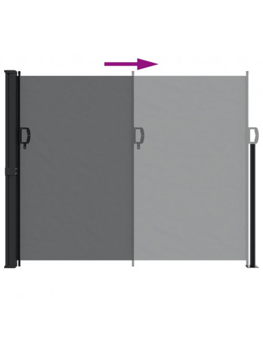 Tenda da Sole Laterale Retrattile Nera 160x500 cm