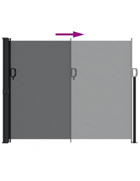 Tenda da Sole Laterale Retrattile Nera 160x500 cm