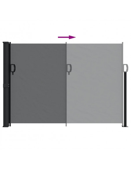 Tenda da Sole Laterale Retrattile Nera 140x600 cm