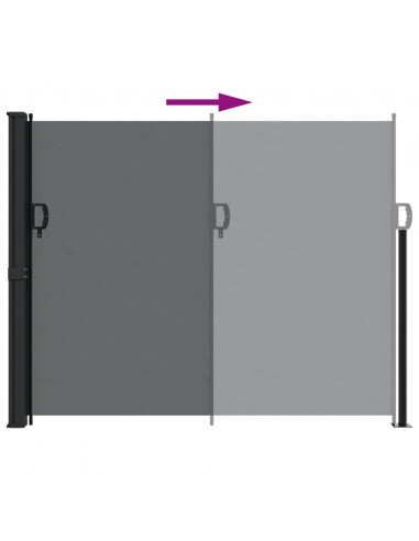 Tenda da Sole Laterale Retrattile Nera 160x600 cm