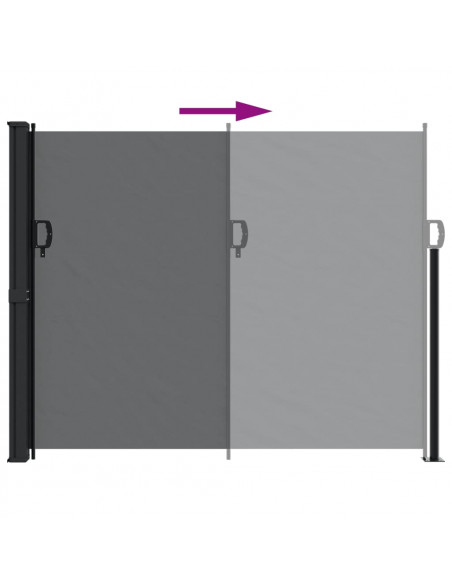 Tenda da Sole Laterale Retrattile Nera 160x600 cm