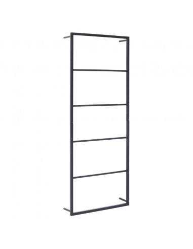 Portasciugamani Nero 45x10x115 cm in Acciaio