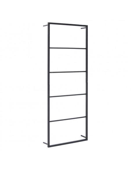 Portasciugamani Nero 45x10x115 cm in Acciaio