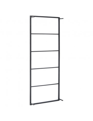 Portasciugamani Nero 45x10x115 cm in Acciaio