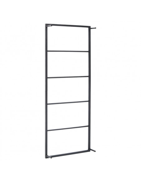 Portasciugamani Nero 45x10x115 cm in Acciaio