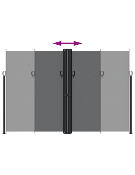 Tenda da Sole Laterale Retrattile Nera 220x600 cm