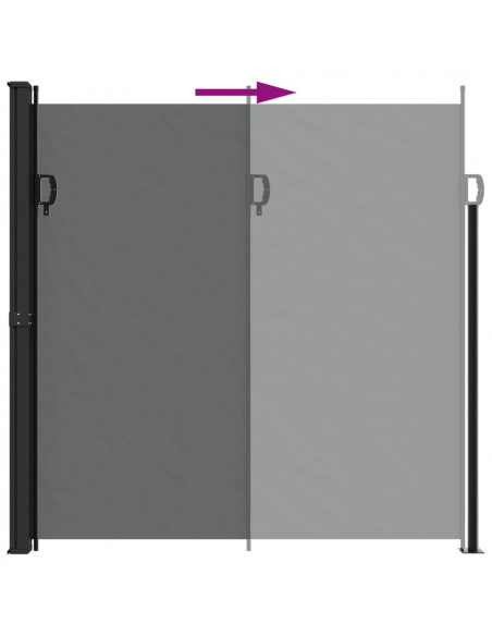 Tenda da Sole Laterale Retrattile Nera 200x500 cm