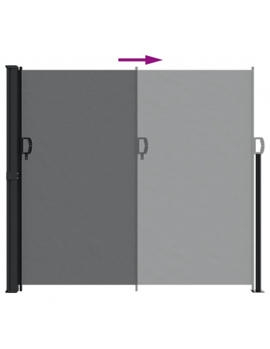 Tenda da Sole Laterale Retrattile Nera 180x600 cm