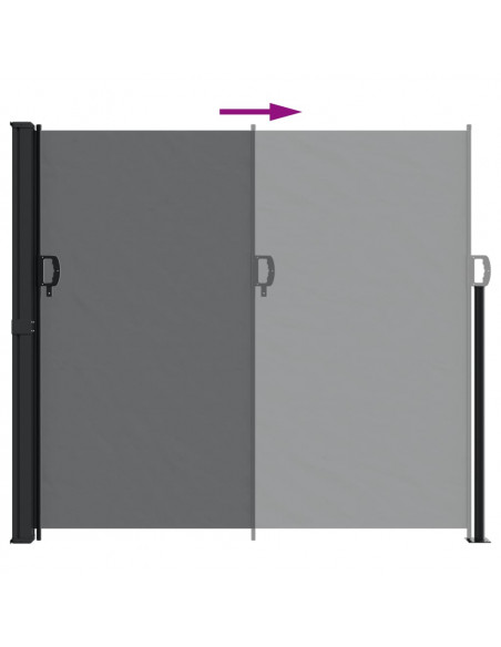Tenda da Sole Laterale Retrattile Nera 180x600 cm